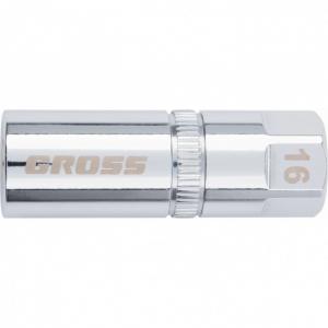 Головка свечная Gross 13189, 12-ти гранная, магнитная, 1/2", 21 мм
