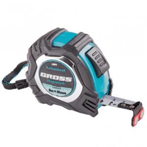 Рулетка Gross Magnetisch 32571, обрезиненный корпус, автостоп, нейлон, 5 м х 19 мм